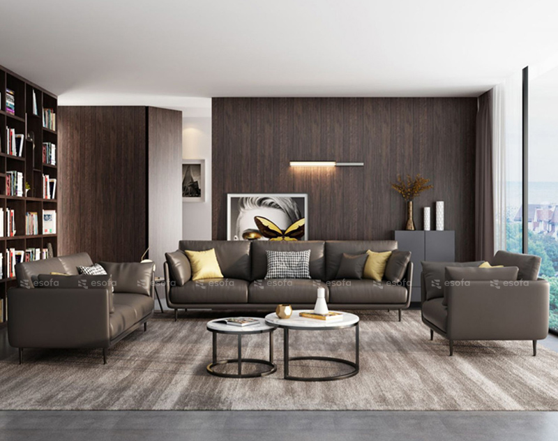 Bộ ghế sofa 1 2 3 da phòng khách E502