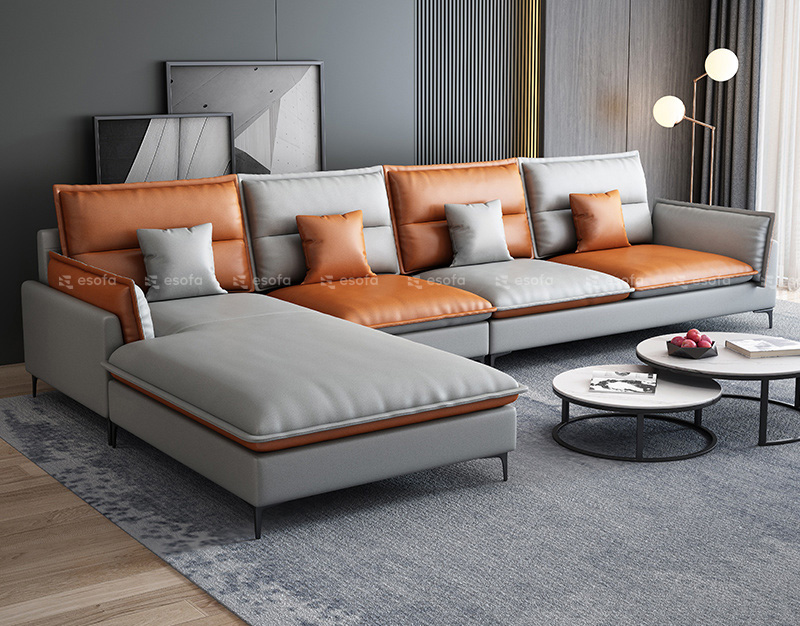 Ghế sofa góc da 4 chỗ phòng khách E511
