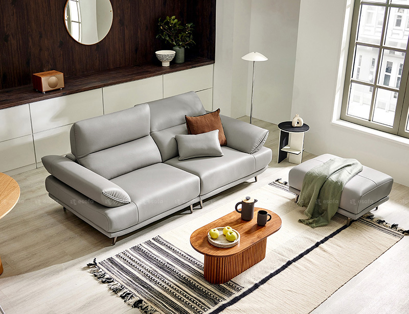 Bộ sofa văng da 2 chỗ tựa gật gù E21