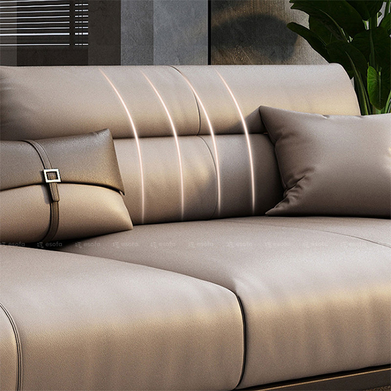 Đệm da sofa E114 màu nâu sang trọng 