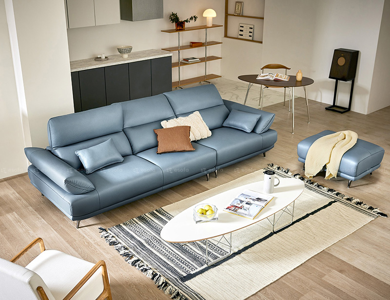 Sofa văng da 3 chỗ tựa gật gù E21
