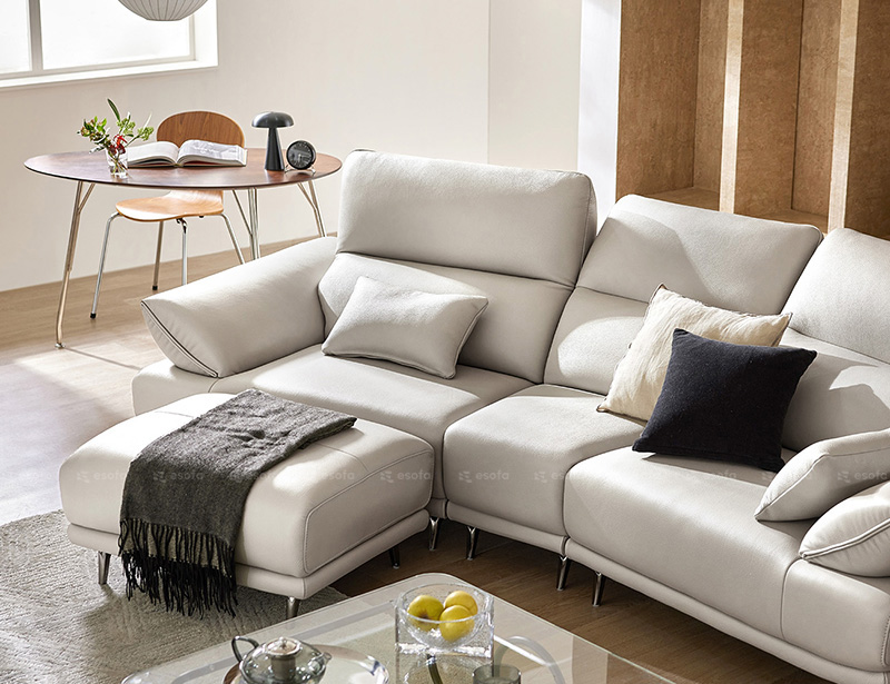 Ghế sofa văng ghép đôn màu trắng E22