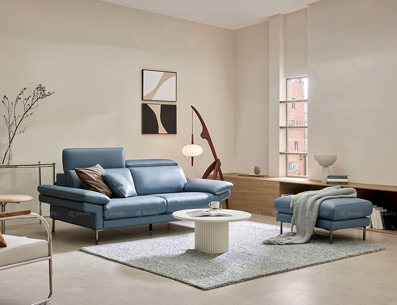 Sofa văng da 2 chỗ tựa gật gù E20