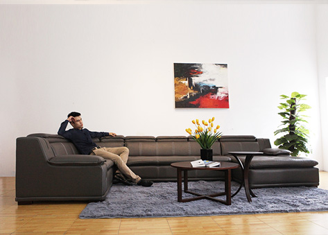 Bộ ghế sofa góc quây phòng khách – E532A
