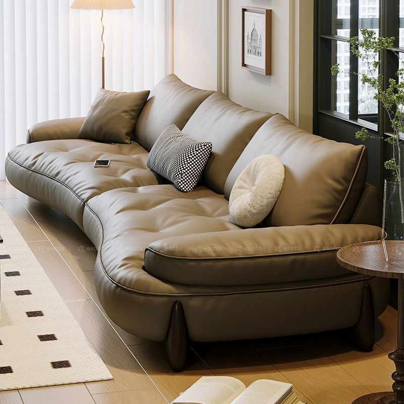 Ghế sofa văng nỉ tựa cong - E539