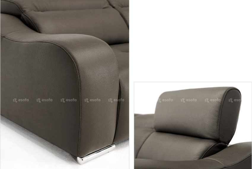 Tay ghế và tựa lưng sofa bọc da E516