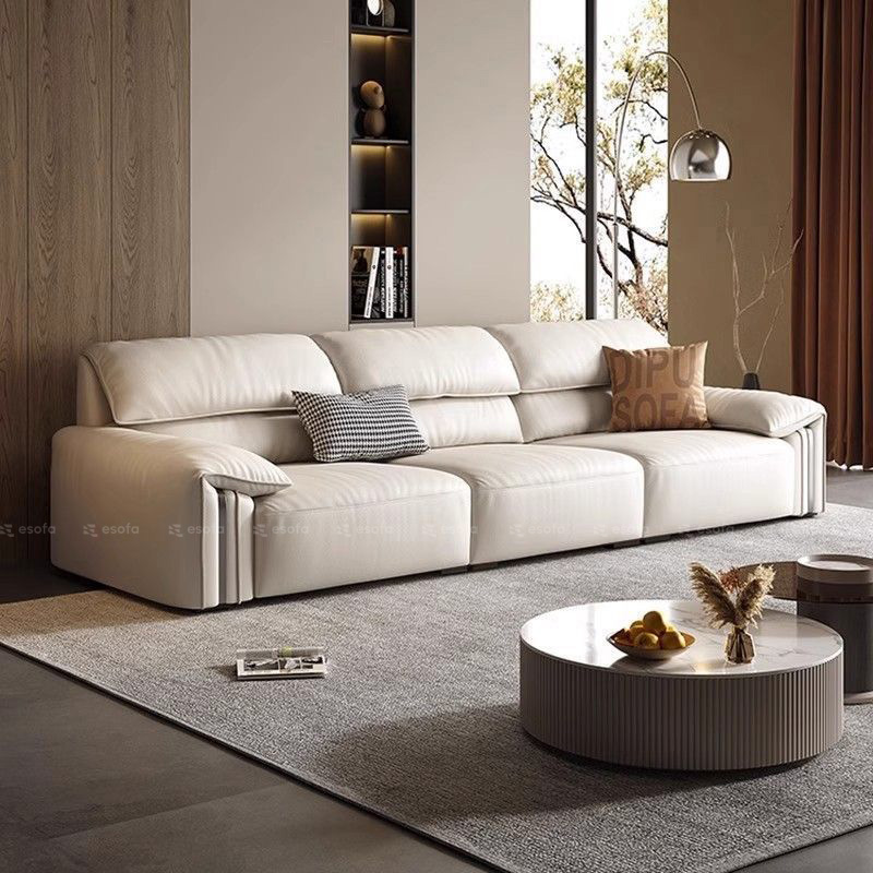 Sofa văng da 3 chỗ màu kem E537