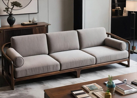 Sofa gỗ văng tựa cong EH15