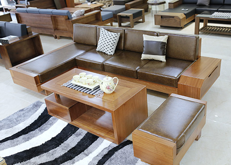 Sofa góc 4 chỗ gỗ sồi EH11