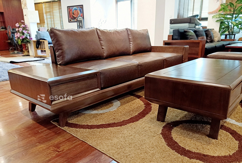 Sofa gỗ tay hộp EH10