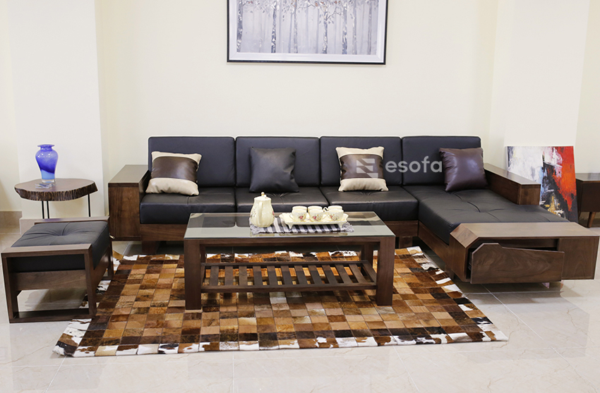Sofa góc gỗ EH14
