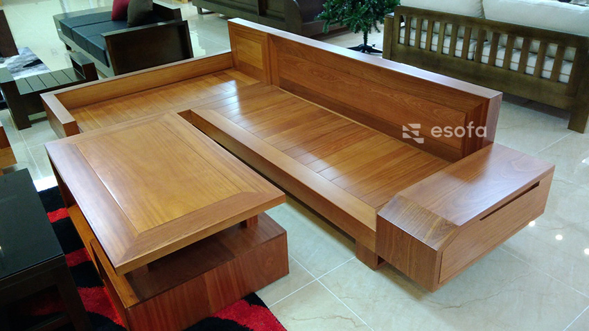 sofa góc gỗ hiện đại EH11