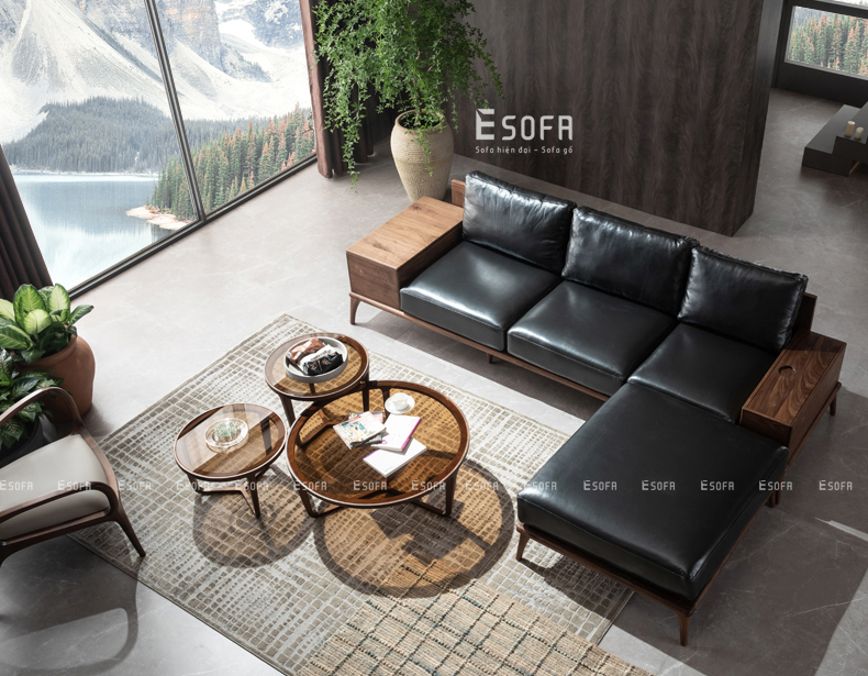 Sofa văng đệm da trẻ trung EH09