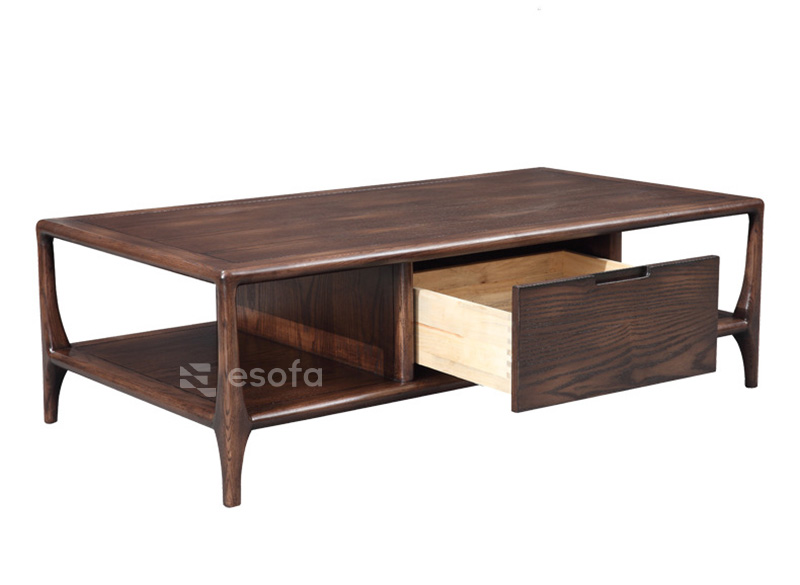 bàn trà ngăn kéo gỗ tay nắm tinh tế EB40