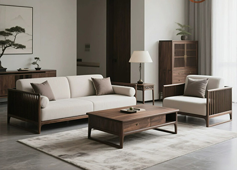 Sofa văng da màu nâu cafe sang trọng EH26