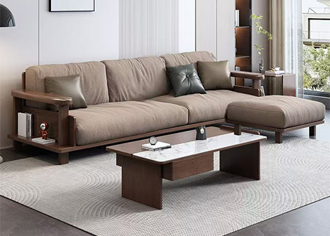 Bộ sofa văng gỗ da cao cấp E306
