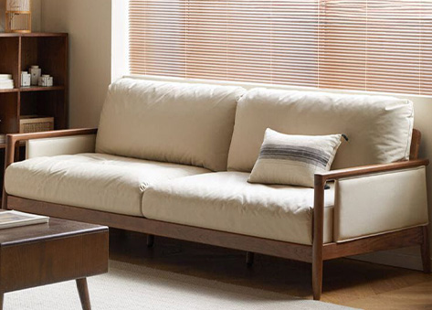 Sofa văng nỉ màu kem hiện đại E294