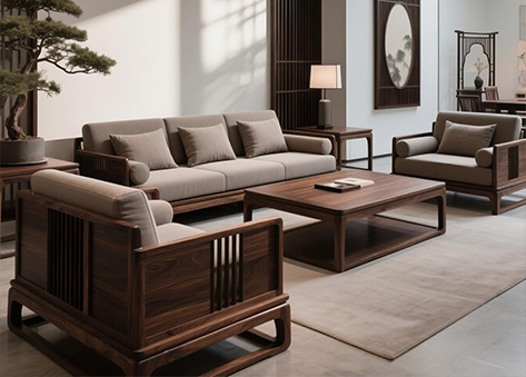 Sofa văng phối màu nâu trầm sang trọng EH25