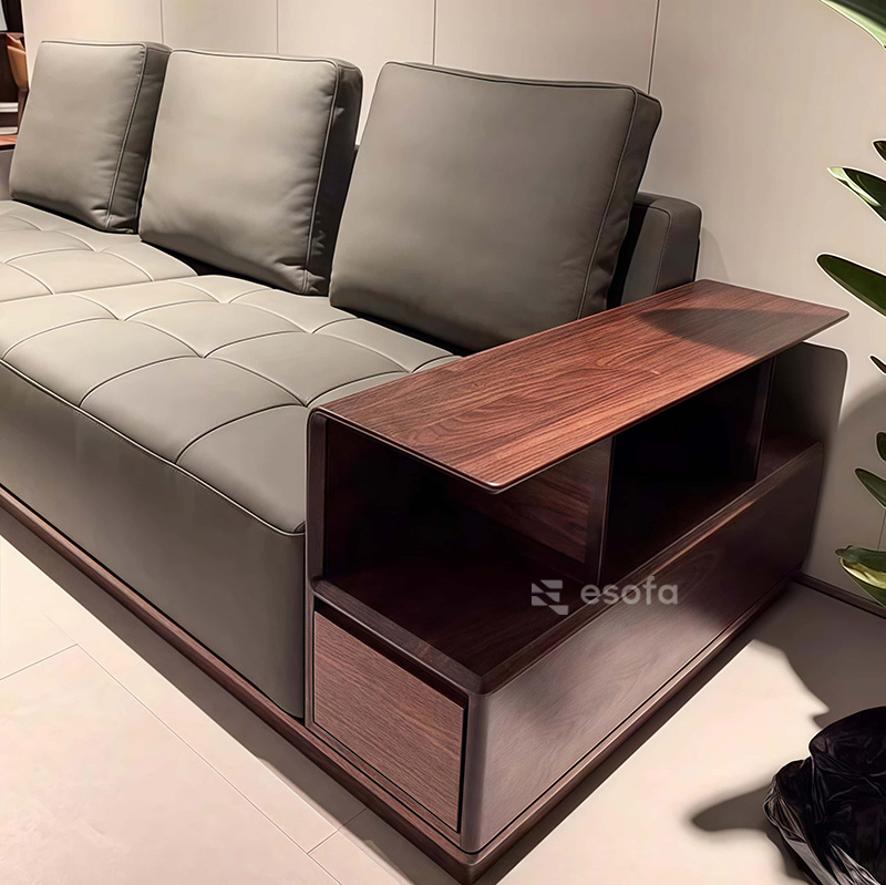 Sofa văng tay gỗ tích hợp E301
