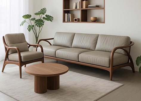 Sofa văng tay vịn uốn cong nghệ thuật EH31