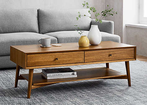 Bàn trà gỗ sồi bì màu tự nhiên EB14