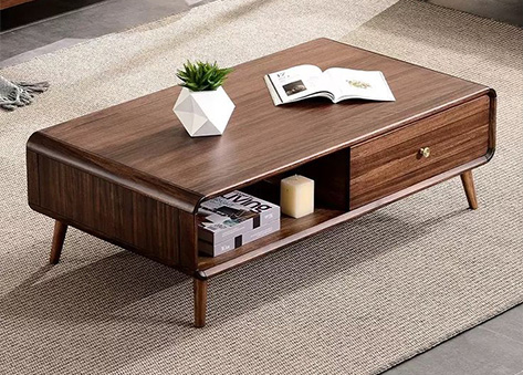 Bàn trà hộc kéo gỗ vân ngang sang trọng EB30