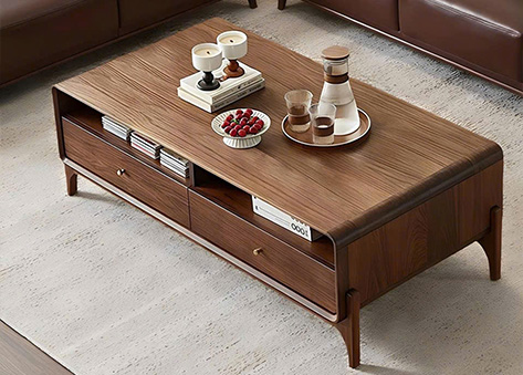 Bàn trà hộc kéo tay nắm tròn cổ điển EB34