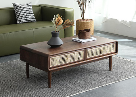 Bàn trà ngăn kéo tay nắm tròn cổ điển EB04