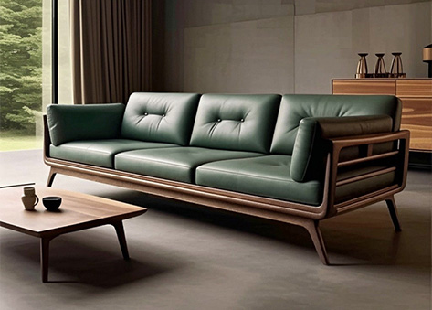 Sofa văng da dập nút sang trọng E299