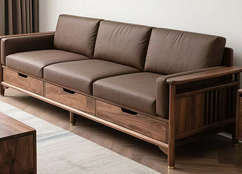 Sofa văng phối màu nâu trầm sang trọng EH24