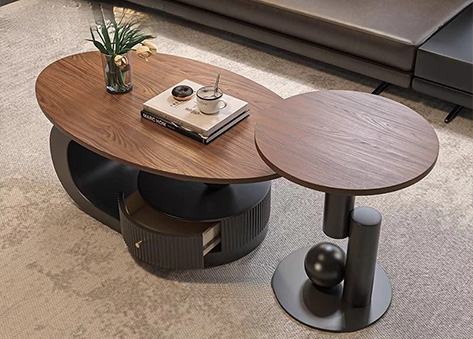 Bàn trà chân sắt nghệ thuật điểm xuyết khối cầu sáng tạo EBC20