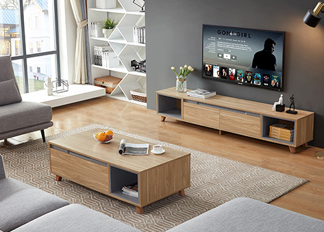 Bàn trà decor phòng khách tông màu Pastel nhã nhặn EBC07