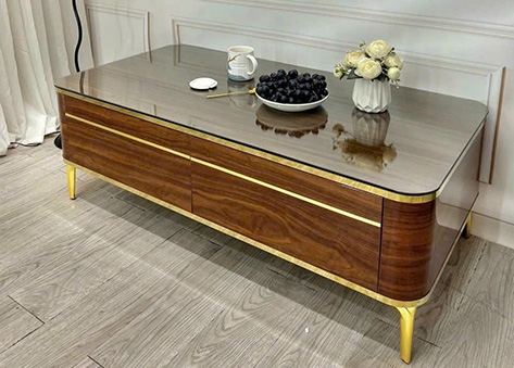 Bàn trà ngăn kéo đôi với hệ tay nắm ẩn tinh tế và thẩm mỹ EBC43