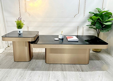 Bàn trà đôi tích hợp ngăn kéo lưu trữ ẩn trong khối khung kim loại EBC46