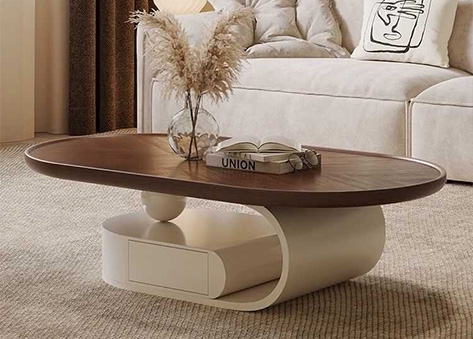 Bàn trà phối màu Nâu – Kem mang hơi thở kiến trúc đương đại EBC47